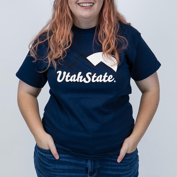 MV Sport, Mountains, Sun, Utah State, T-Shirt, Navy